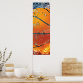 燃えるバスケットボール ポスター (キッチン)