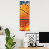 燃えるバスケットボール ポスター (ホームオフィス)