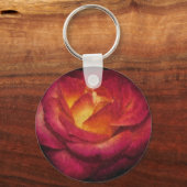 燃えるバラ油絵 キーホルダー (正面)