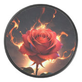 燃えるバラ – 情熱とストリキの破壊 アイスホッケーパック (正面)