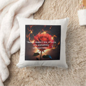 燃えるバラ – 情熱とストリキの破壊 クッション (ブランケット)