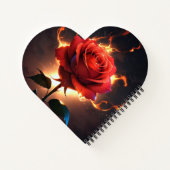 燃えるバラ – 情熱とストリキの破壊 ノートブック (裏面)