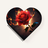 燃えるバラ – 情熱とストリキの破壊 ノートブック (正面)