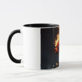 燃えるバラ – 情熱とストリキの破壊 マグカップ (左)