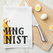 燃えるフェミニストRBGギンズバーグフェミニズムの炎20 キッチンタオル (四つ折り)