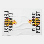 燃えるフェミニストRBGギンズバーグフェミニズムの炎20 キッチンタオル (横)