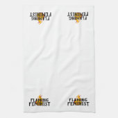 燃えるフェミニストRBGギンズバーグフェミニズムの炎20 キッチンタオル (縦)