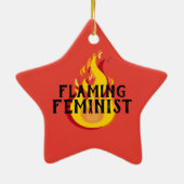 燃えるフェミニストRBGギンズバーグフェミニズムの炎20 セラミックオーナメント (裏面)