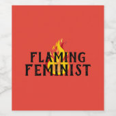 燃えるフェミニストRBGフェミニズムの炎20 ワインラベル (シングルラベル)