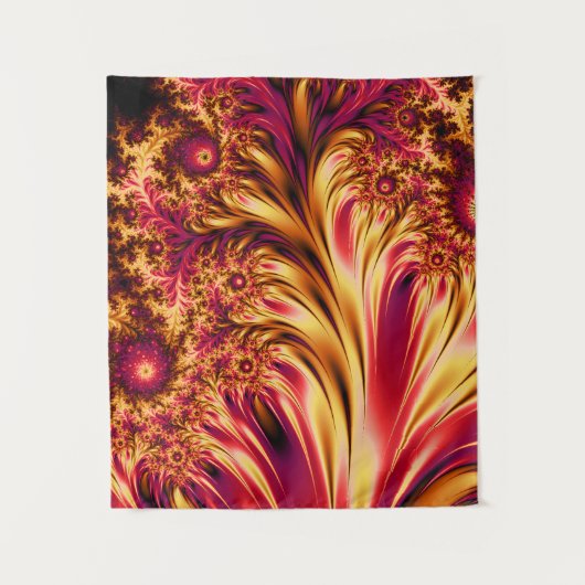 燃えるフラクタル ヴィブラント 魅惑的な クール トリッピー テープ タペストリー (正面)