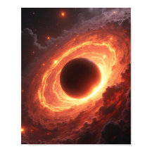 燃えるブラックホール宇宙の渦巻き コズミックイベントアート