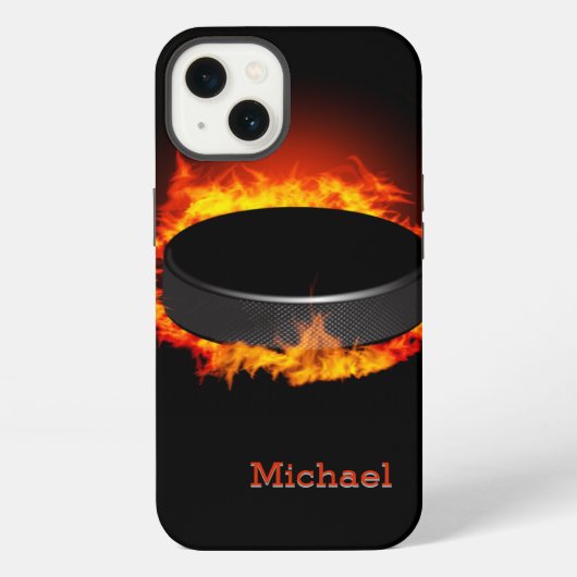 燃えるホッケーパック iPhoneケース (裏面)