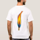 燃えるマッチ棒の炎のアート – ファイアースパークダークエス Tシャツ (裏面)
