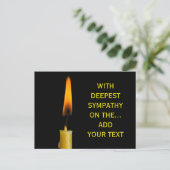 燃えるロウソクとあなたのテキスト ポストカード (スタンド正面)