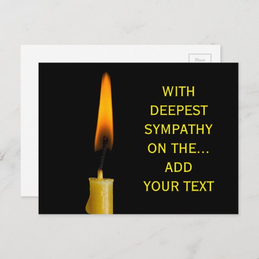 燃えるロウソクとあなたのテキスト ポストカード (正面/裏面)