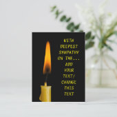 燃えるロウソクとあなたのテキスト ポストカード (スタンド正面)