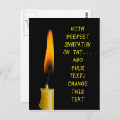 燃えるロウソクとあなたのテキスト ポストカード (正面/裏面)