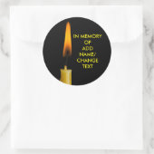 燃えるロウソクとあなたのテキスト ラウンドシール (バッグ)