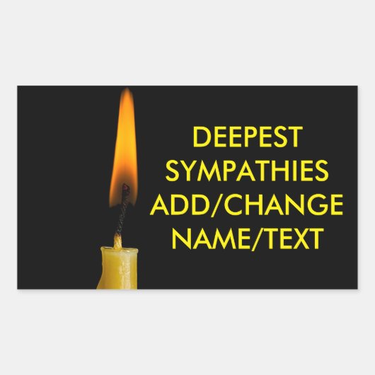 燃えるロウソクとテキストVer.2 長方形シール (正面)