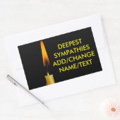 燃えるロウソクとテキストVer.2 長方形シール (封筒)