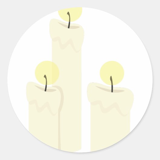 燃えるロウソク ラウンドシール (正面)