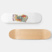 燃えるロータススケートボードに緑のドラゴン スケートボード (横)