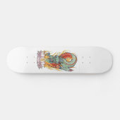 燃えるロータススケートボードに緑のドラゴン スケートボード (横)