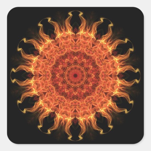 燃える太陽 スクエアシール (正面)