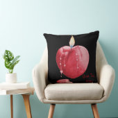 燃える愛の心の赤いロウソクのロマンチック クッション (椅子)