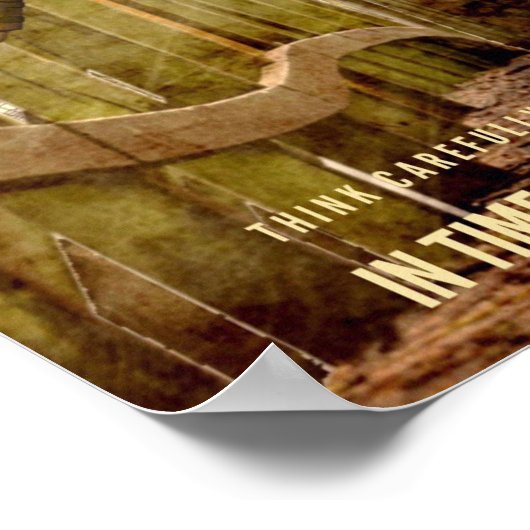 燃える橋をテーマにしたポスターに注意やる気を起こさせるする ポスター (角)