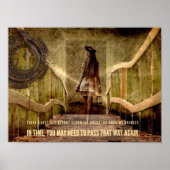 燃える橋をテーマにしたポスターに注意やる気を起こさせるする ポスター (正面)