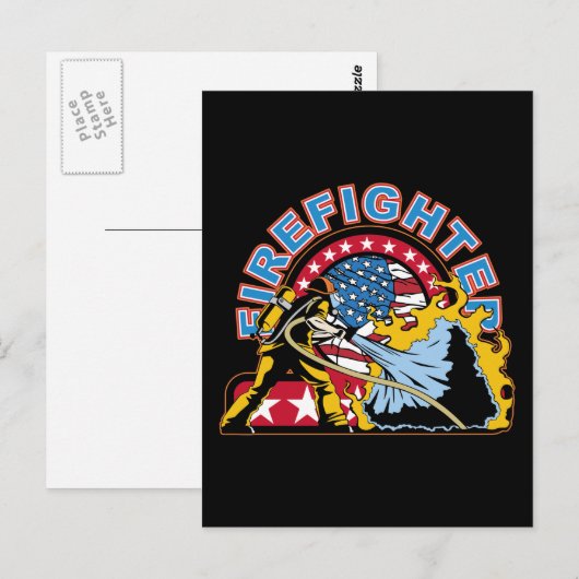 燃える消防士 ポストカード (正面/裏面)