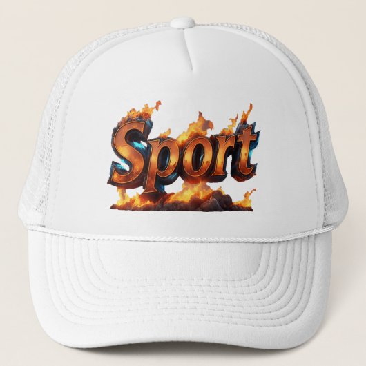 燃える火の形をした帽子のデザイン キャップ (正面)