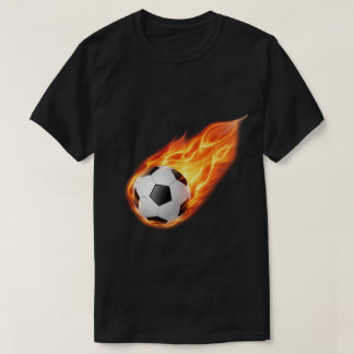 燃える炎のサッカーボール Tシャツ