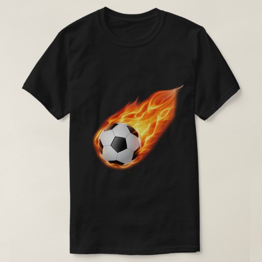 燃える炎のサッカーボール Tシャツ (デザイン正面)