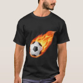 燃える炎のサッカーボール Tシャツ (正面)