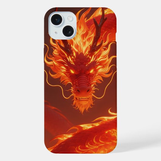 燃える炎のドラゴン | 神話のフレイム ドラゴン ファンタス iPhoneケース (裏面)