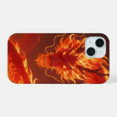 燃える炎のドラゴン | 神話のフレイム ドラゴン ファンタス iPhone 15ケース (裏面横)