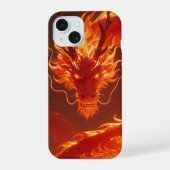 燃える炎のドラゴン | 神話のフレイム ドラゴン ファンタス iPhone 15ケース (裏面)