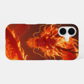 燃える炎のドラゴン | 神話のフレイム ドラゴン ファンタス iPhone 16ケース (裏面横)