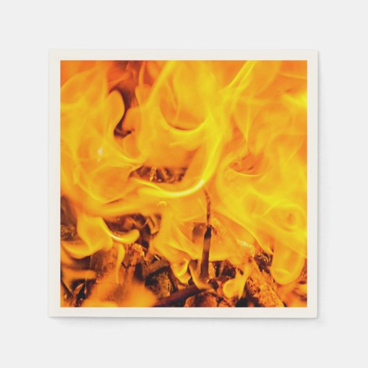 燃える炎のパターン スタンダードカクテルナプキン (正面)