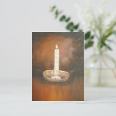 燃える白い燭台はがき ポストカード (スタンド正面)