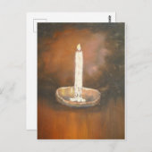 燃える白い燭台はがき ポストカード (正面/裏面)