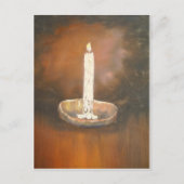 燃える白い燭台はがき ポストカード (正面)