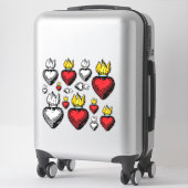 燃える聖なるハート14インチx 14インチシート シール (スーツケース)