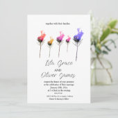 燃える花のエレガントな結婚式招待状 招待状 (スタンド正面)