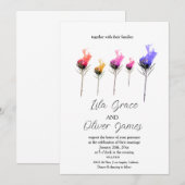 燃える花のエレガントな結婚式招待状 招待状 (正面/裏面)