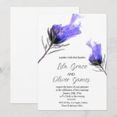  燃える花のエレガントな結婚式招待状 招待状 (正面/裏面)