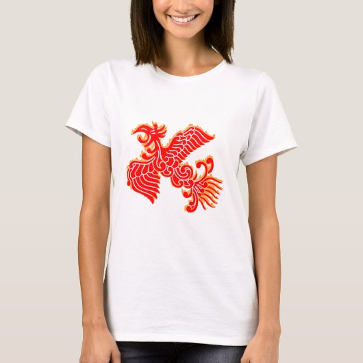燃える赤フェニックス Tシャツ (正面)