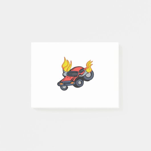 燃える車 ポストイット (正面)